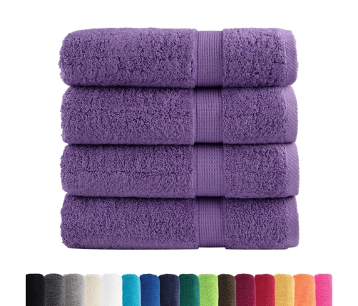 vidaXL dušas dvieļi SOLUND, 4 gab., violeti, 70x140 cm, 600 gsm