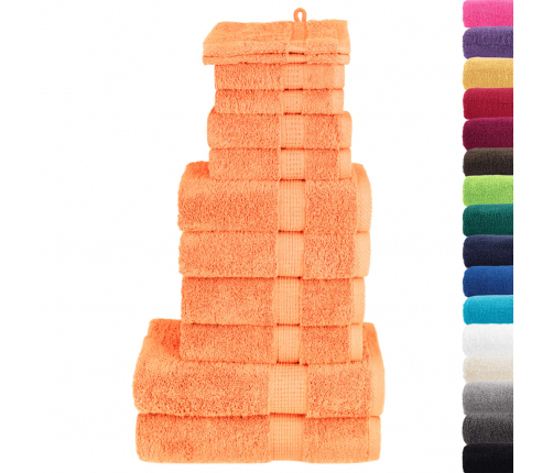 vidaXL dvieļu komplekts SOLUND, 12 gab., oranži, 600 gsm