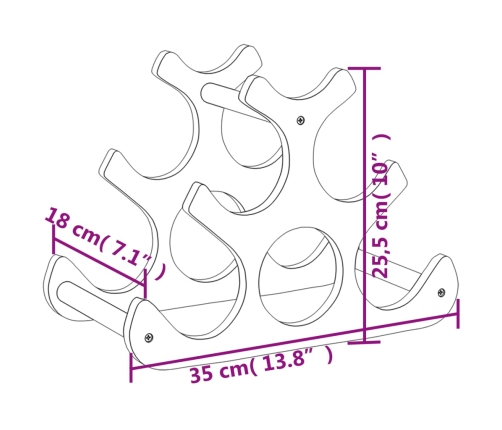Vīna Pudeļu Plaukts 6 Pudelēm, 35X18X25,5 Cm, Bambuss Vidaxl