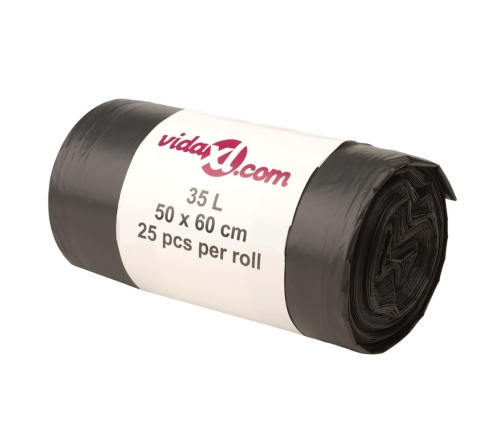 vidaXL atkritumu maisi, 250 gab., melni, 35 L