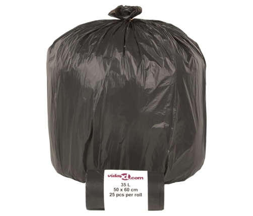 vidaXL atkritumu maisi, 250 gab., melni, 35 L