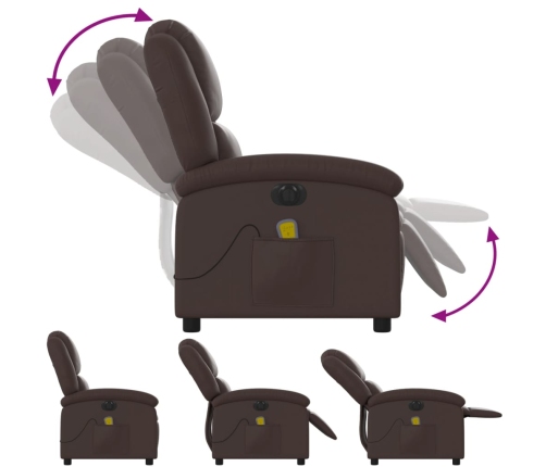 vidaXL elektrisks masāžas krēsls, atgāžams, brūna mākslīgā āda