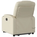 vidaXL masāžas krēsls, paceļams, atgāžams, krēmkrāsas mākslīgā āda