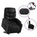 vidaXL paceļams atpūtas krēsls, melna mākslīgā āda