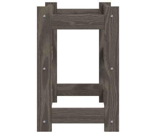 vidaXL vīna pudeļu plaukts 12 pudelēm, pelēks priedes masīvkoks