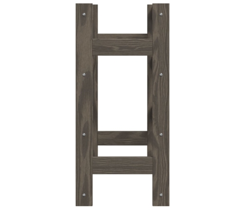 vidaXL vīna pudeļu plaukts 16 pudelēm, pelēks priedes masīvkoks