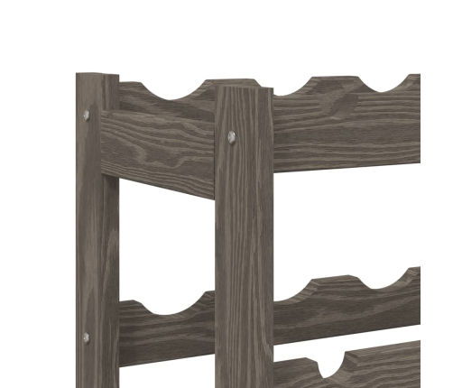 vidaXL vīna pudeļu plaukts 30 pudelēm, pelēks priedes masīvkoks