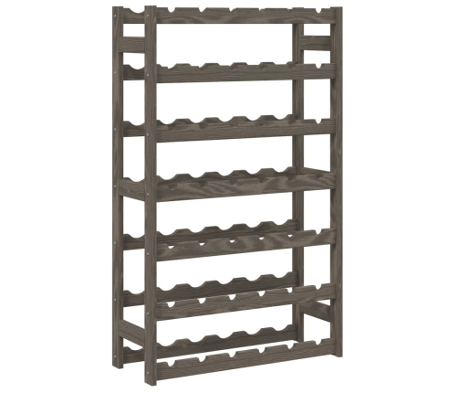 vidaXL vīna pudeļu plaukts 42 pudelēm, pelēks priedes masīvkoks
