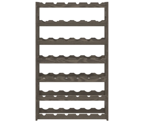 vidaXL vīna pudeļu plaukts 42 pudelēm, pelēks priedes masīvkoks