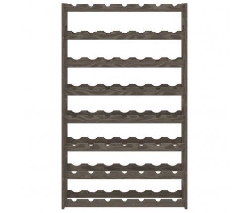 vidaXL vīna pudeļu plaukts 56 pudelēm, pelēks priedes masīvkoks