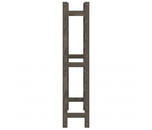 vidaXL vīna pudeļu plaukts 56 pudelēm, pelēks priedes masīvkoks