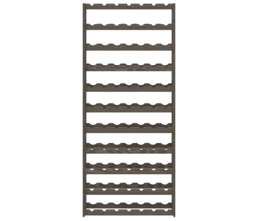 vidaXL vīna pudeļu plaukts 77 pudelēm, pelēks priedes masīvkoks