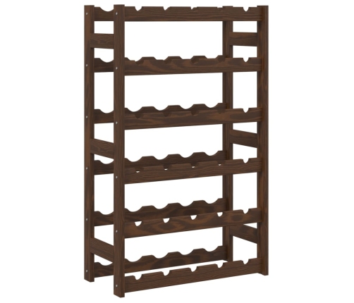 vidaXL vīna pudeļu plaukts 30 pudelēm, brūns priedes masīvkoks