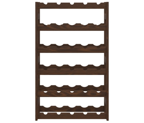 vidaXL vīna pudeļu plaukts 30 pudelēm, brūns priedes masīvkoks