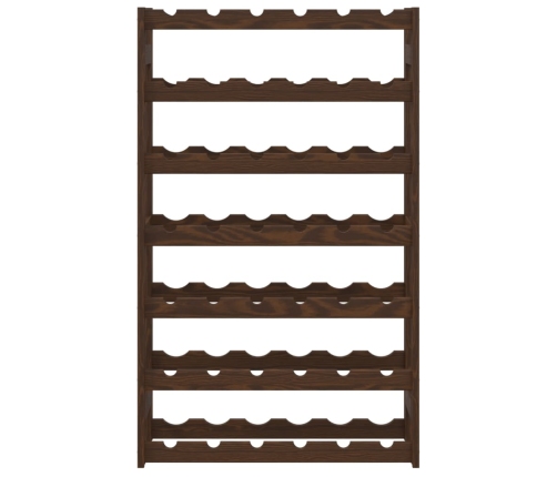 vidaXL vīna pudeļu plaukts 42 pudelēm, brūns priedes masīvkoks
