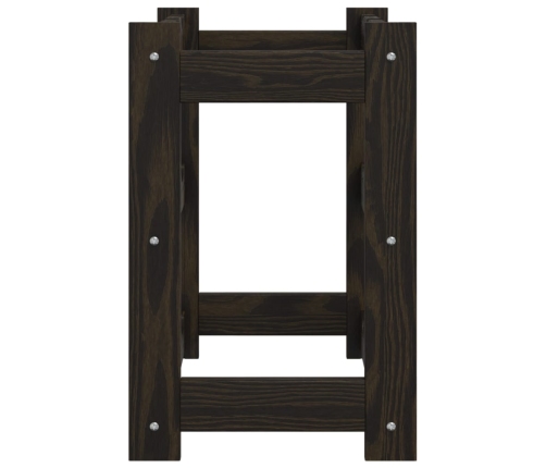 vidaXL vīna pudeļu plaukts 12 pudelēm, melns priedes masīvkoks