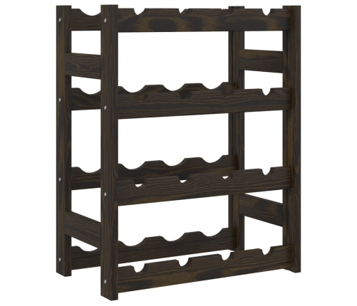 vidaXL vīna pudeļu plaukts 16 pudelēm, melns priedes masīvkoks