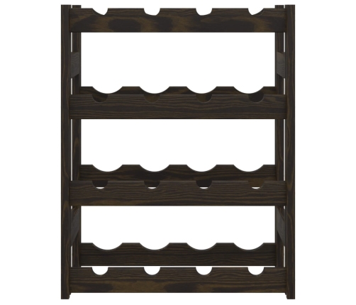 vidaXL vīna pudeļu plaukts 16 pudelēm, melns priedes masīvkoks