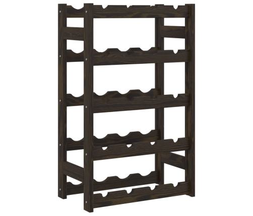 vidaXL vīna pudeļu plaukts 20 pudelēm, melns priedes masīvkoks