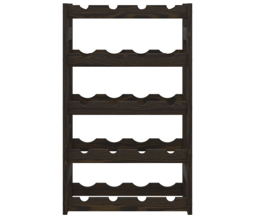 vidaXL vīna pudeļu plaukts 20 pudelēm, melns priedes masīvkoks