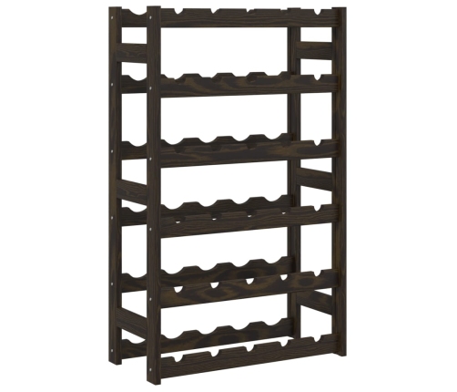 vidaXL vīna pudeļu plaukts 30 pudelēm, melns priedes masīvkoks