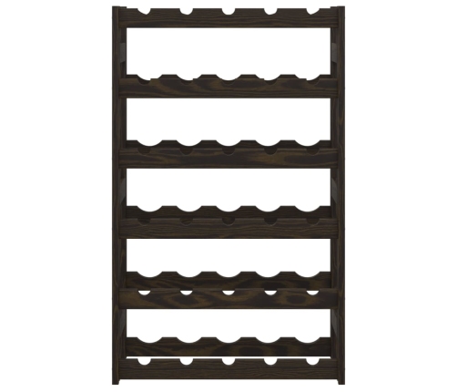 vidaXL vīna pudeļu plaukts 30 pudelēm, melns priedes masīvkoks