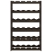 vidaXL vīna pudeļu plaukts 30 pudelēm, melns priedes masīvkoks