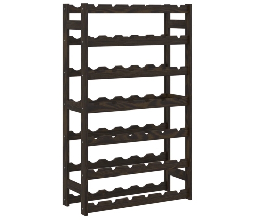 vidaXL vīna pudeļu plaukts 42 pudelēm, melns priedes masīvkoks