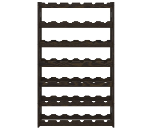 vidaXL vīna pudeļu plaukts 42 pudelēm, melns priedes masīvkoks