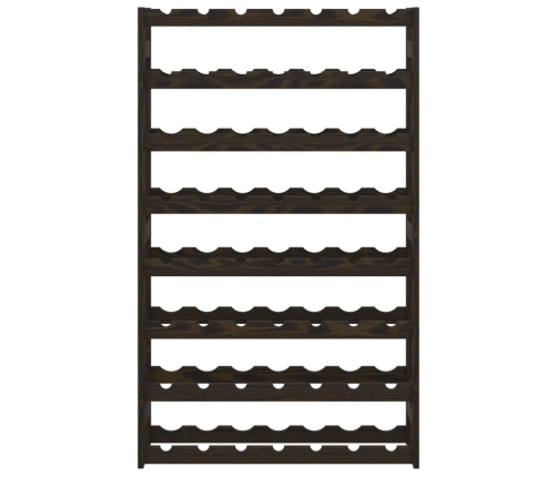 vidaXL vīna pudeļu plaukts 56 pudelēm, melns priedes masīvkoks