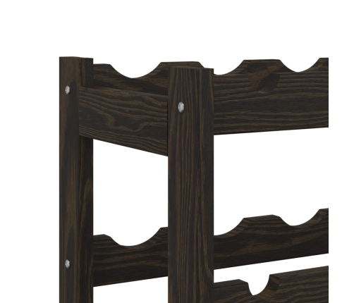 vidaXL vīna pudeļu plaukts 56 pudelēm, melns priedes masīvkoks