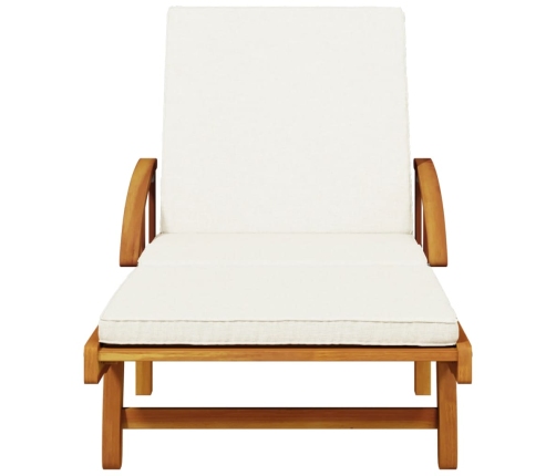 vidaXL sauļošanās zvilņi ar galdiņu, 2 gab., akācijas masīvkoks