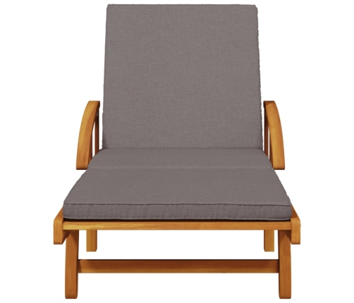 vidaXL sauļošanās zvilņi ar galdiņu, 2 gab., akācijas masīvkoks