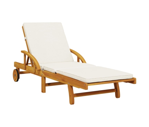 vidaXL sauļošanās zvilņi ar matraci, 2 gab., 200x68x83, akācijas koks