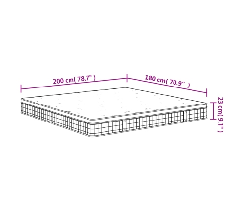 vidaXL Bonnell atsperu matracis, Medium, 180x200 cm