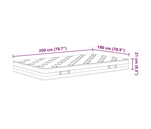 vidaXL Bonnell atsperu matracis, Medium, 180x200 cm