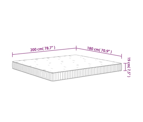 vidaXL atsperu matracis, Medium, 180x200 cm