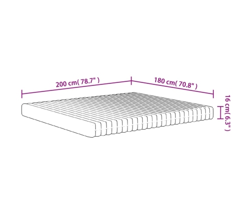 vidaXL putu matracis, Medium Soft, 180x200 cm