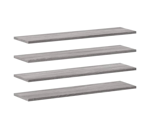 vidaXL sienas plaukti, 4 gab., pelēki, 80x20x1,5 cm, inženierijas koks