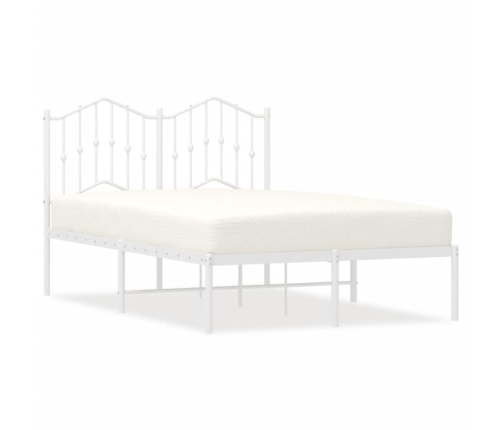 vidaXL gultas rāmis ar galvgali, balts metāls, 120x190 cm