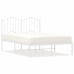 vidaXL gultas rāmis ar galvgali, balts metāls, 120x190 cm