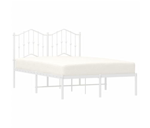 vidaXL gultas rāmis ar galvgali, balts metāls, 120x190 cm