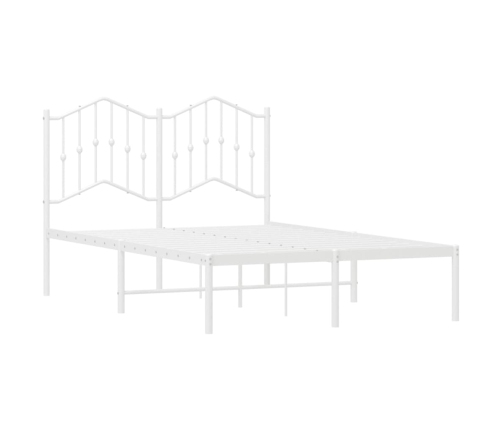 vidaXL gultas rāmis ar galvgali, balts metāls, 120x190 cm