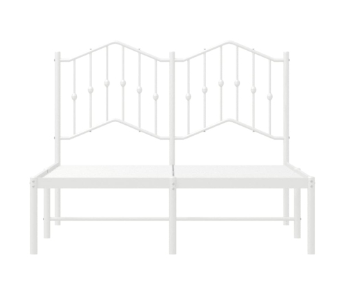 vidaXL gultas rāmis ar galvgali, balts metāls, 120x190 cm