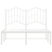 vidaXL gultas rāmis ar galvgali, balts metāls, 120x190 cm