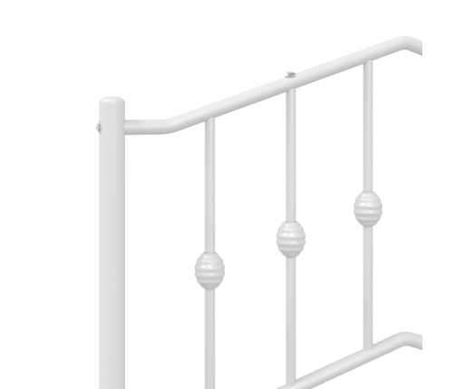 vidaXL gultas rāmis ar galvgali, balts metāls, 120x190 cm