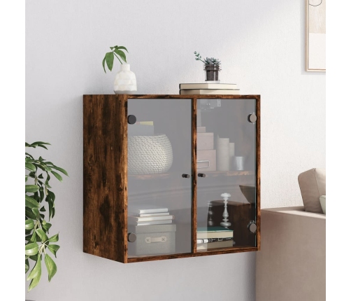 vidaXL skapītis ar stikla durvīm, koka krāsa, 68x37x68,5 cm