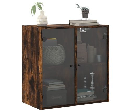 vidaXL skapītis ar stikla durvīm, koka krāsa, 68x37x68,5 cm