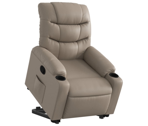 vidaXL atpūtas krēsls, paceļams, kapučīno krāsas mākslīgā āda