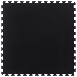 vidaXL grīdas flīze, gumija, melna, 12 mm, 100x100 cm